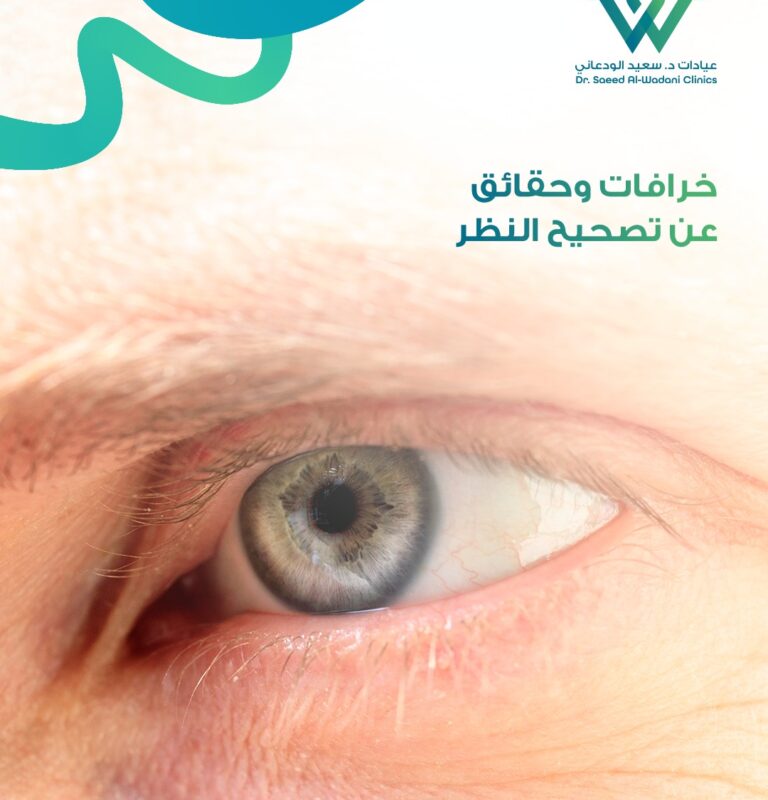 صورة عين بشرية توضح موضوع خرافات وحقائق تصحيح البصر وتقنيات الليزك الحديثة في السعودية