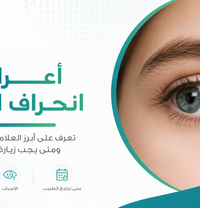 صورة توضيحية لمقال أعراض انحراف العين توضح أبرز العلامات والأسباب ومتى يجب زيارة طبيب العيون.